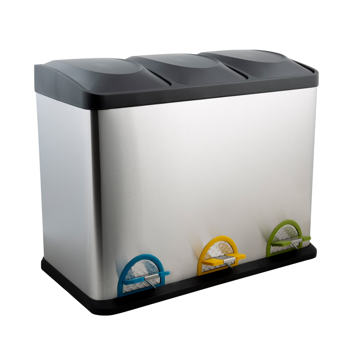 45 Liter 3 Compartment Stainless Recycle Bin I8951
