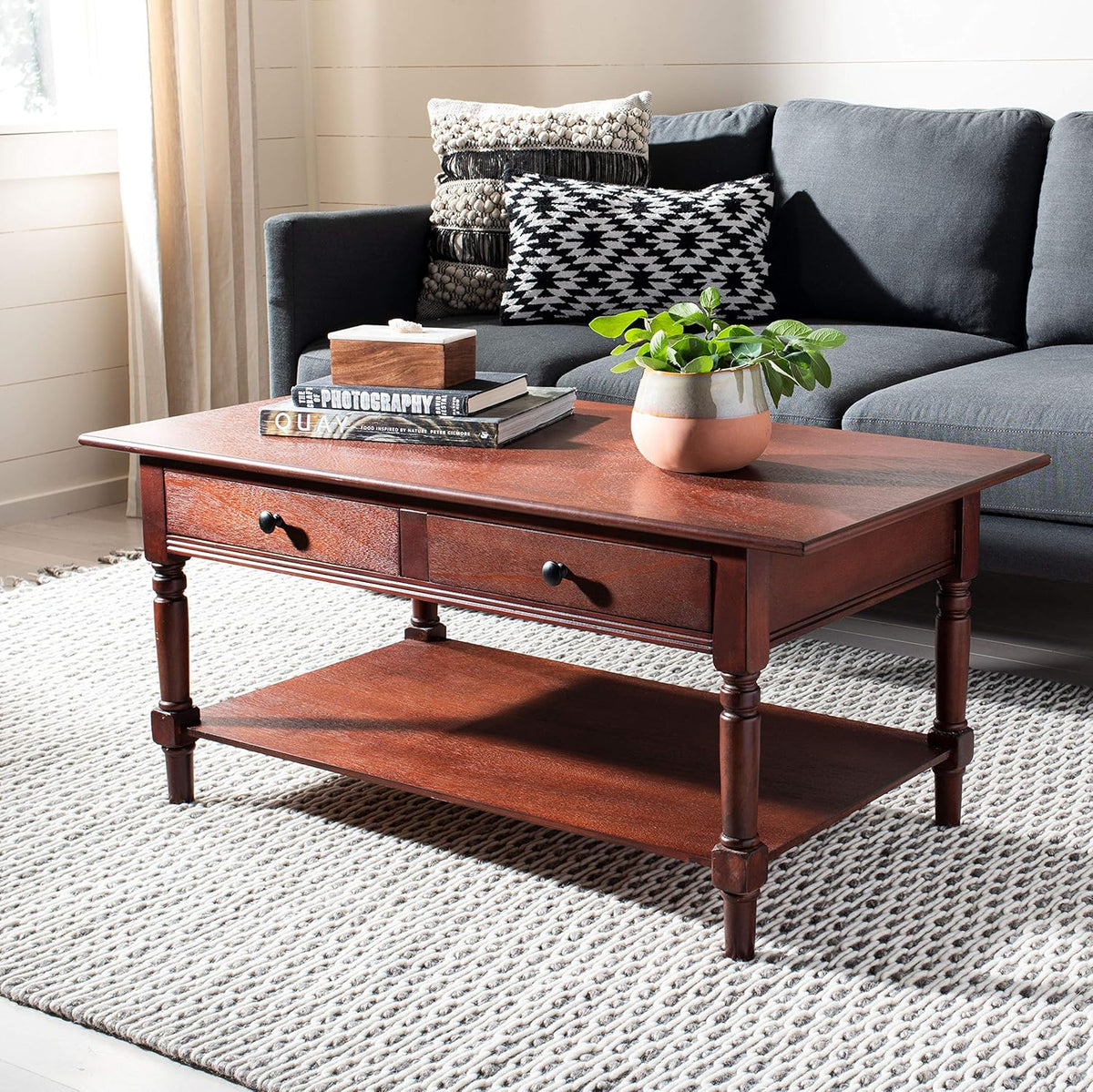 Distressed Black Coffee Table I249644