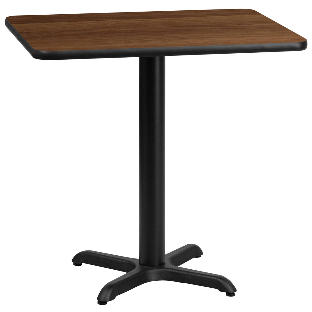 Rectangular Walnut Laminate Table Top with Table Height Base Q4306