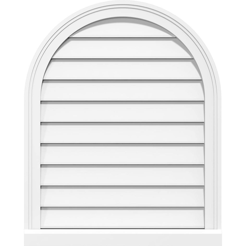 Round Top Surface Mount PVC Gable Vent with Brickmould A2583