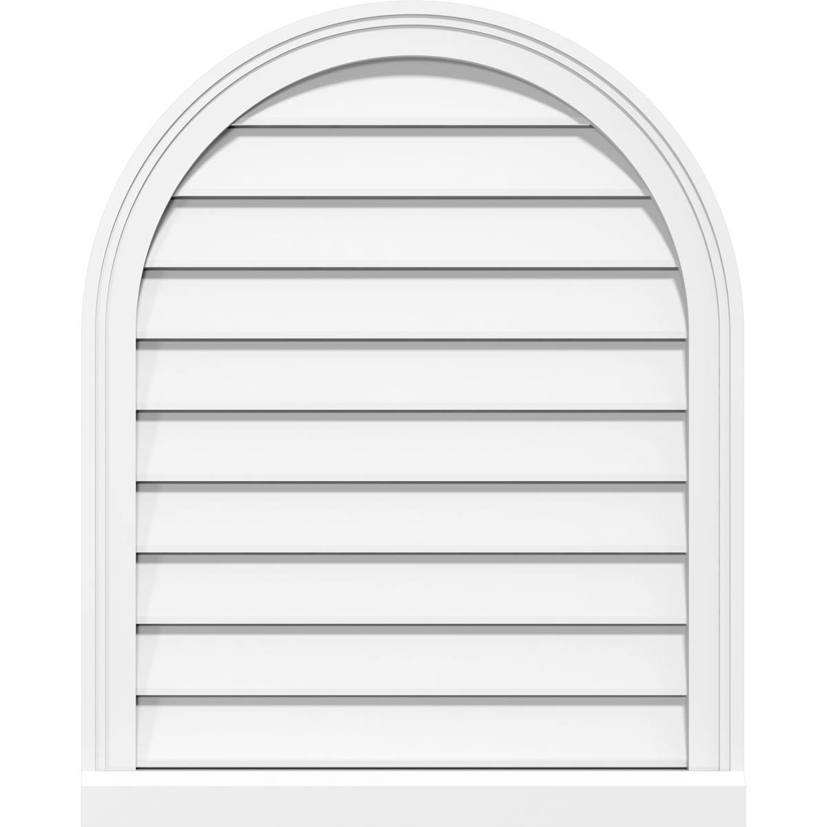Round Top Surface Mount PVC Gable Vent with Brickmould A2583