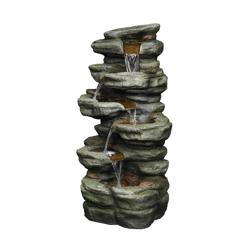 5-Tier Rock Water Fountain with LED T142