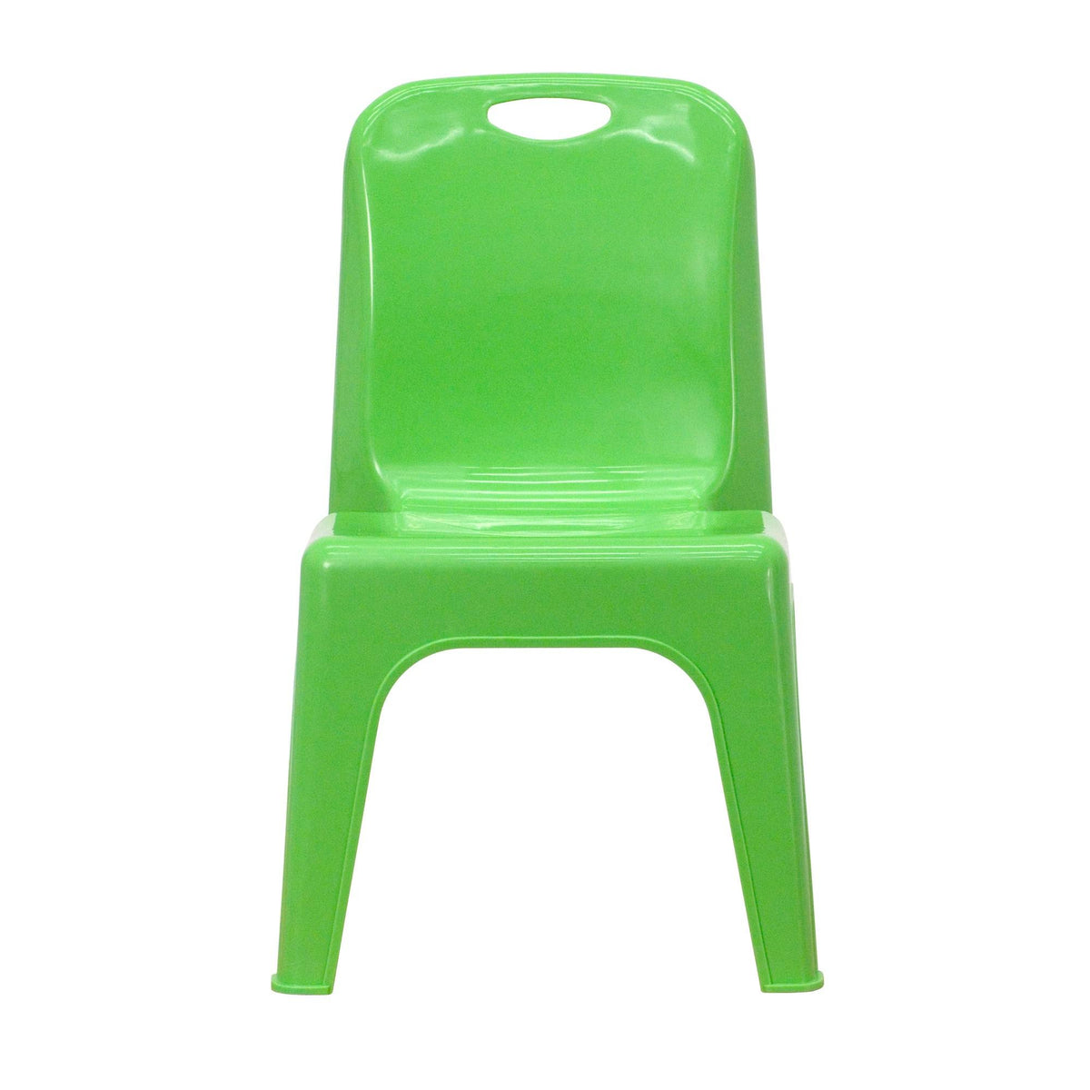 Green Plastic Stackable School Chair with Carrying Handle U591646
