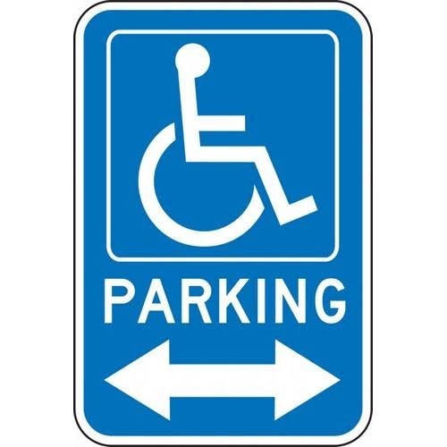 Federal Parking Handicap Sign with Legend: Handicapped Parking Double Arrow W673