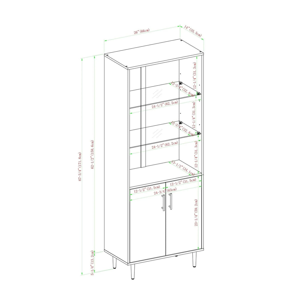 White Acorn Bookmatch Storage Cabinet U523