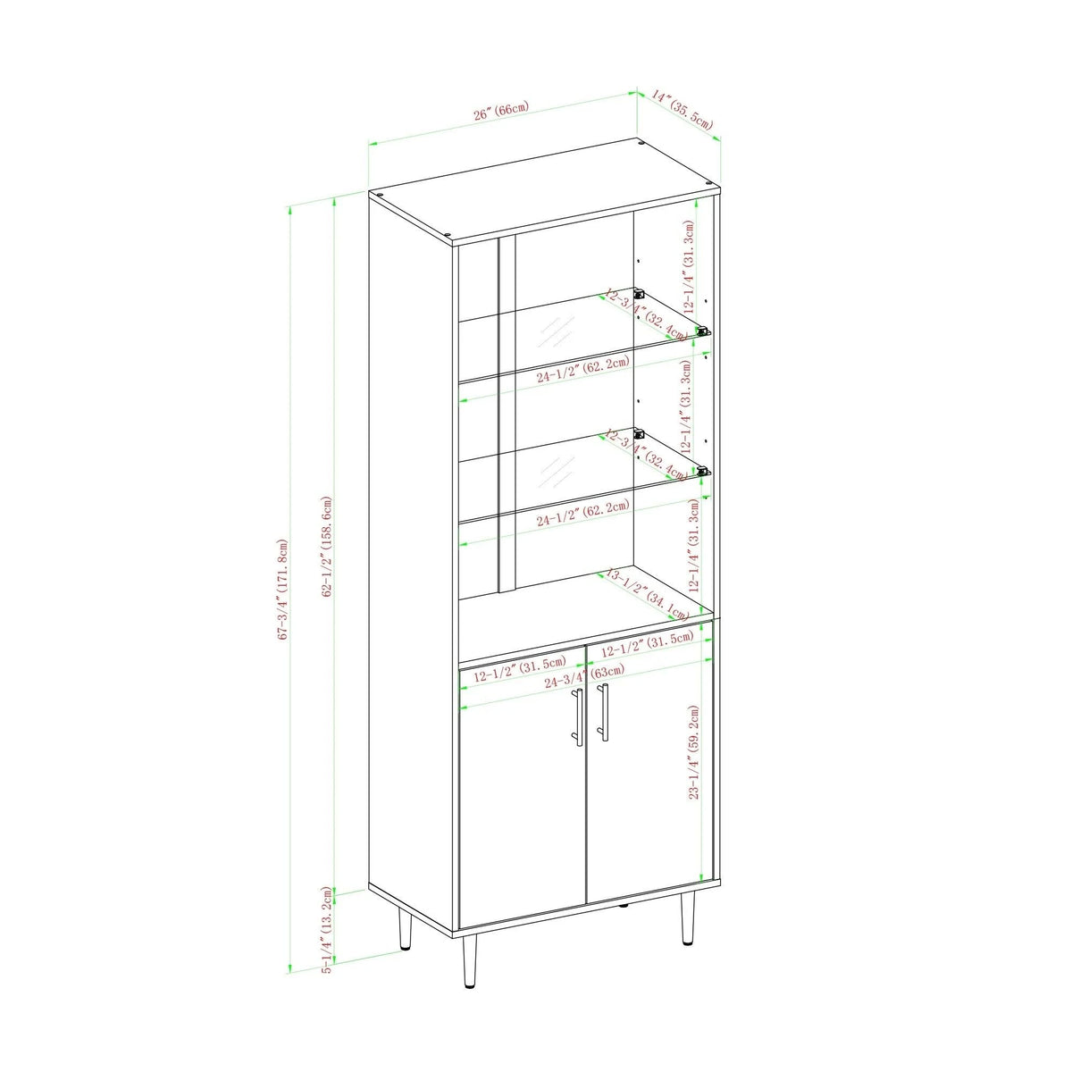 White Acorn Bookmatch Storage Cabinet U523