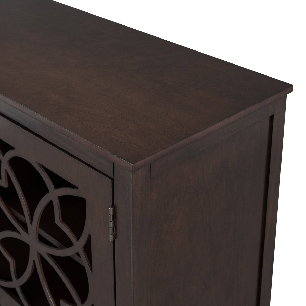 Brown Navy Blue Wood Accent Sideboard Storage Cabinet with Doors U6016