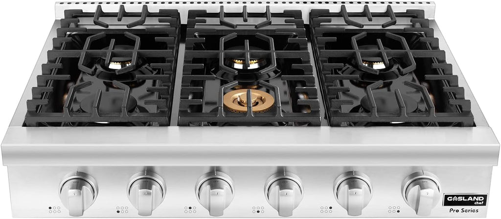 6 Burner Gas Rangetop with Griddle Cast Iron Grates O4932