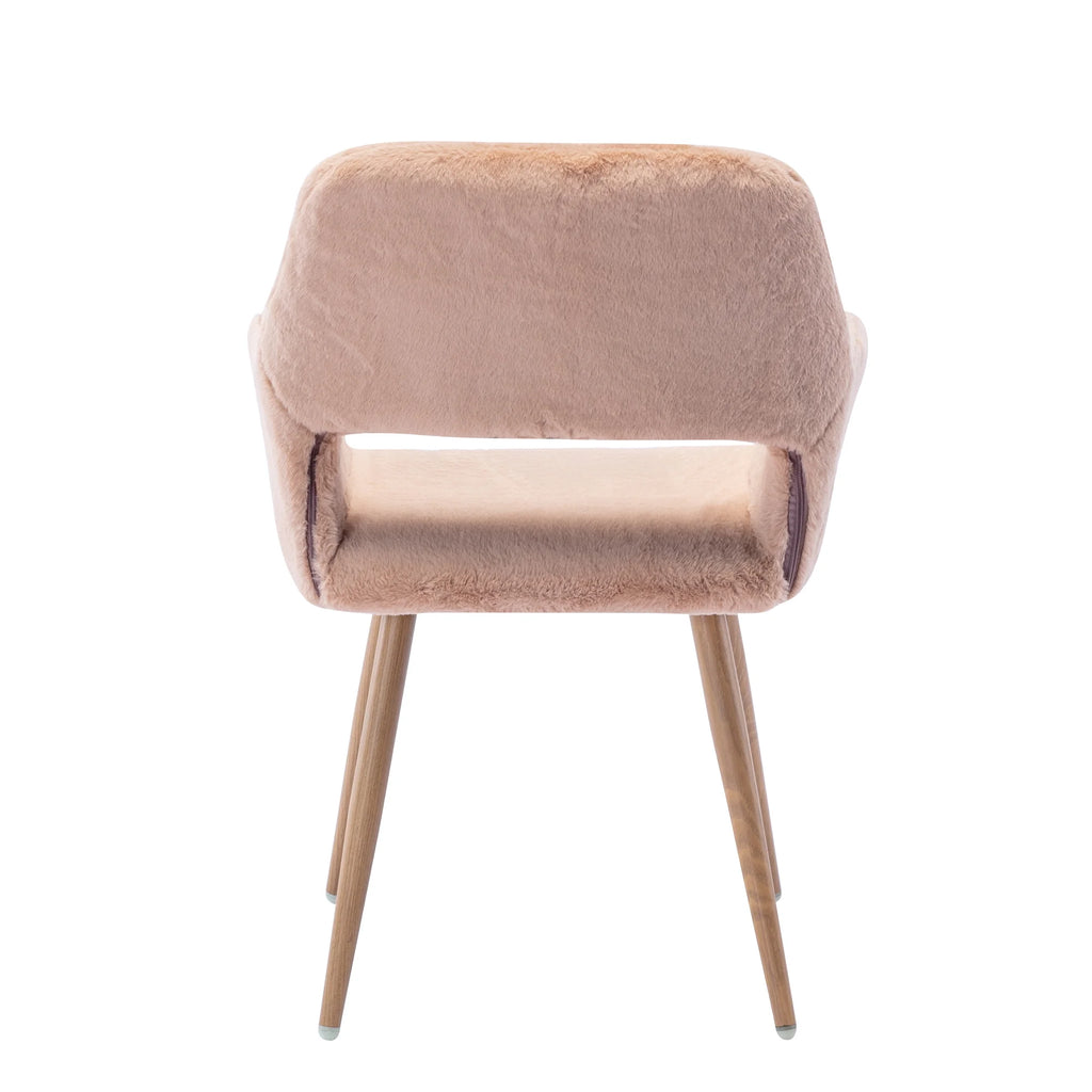 Faux Fur Dining Chairs with Solid Steel Leg Q329771