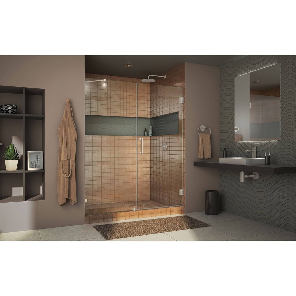 Frameless Hinged Brushed Nickel Shower Door J2004