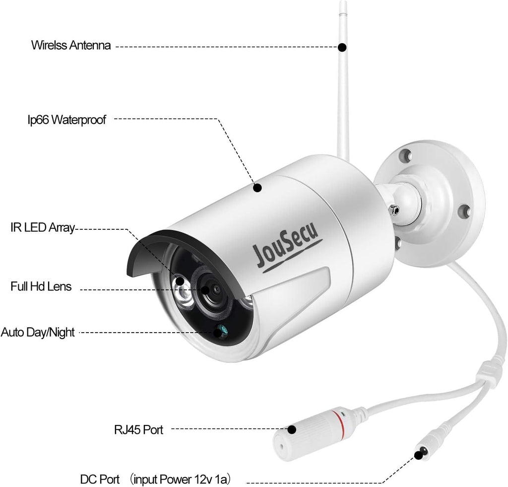 Wireless Security Camera System with 8CH NVR 4Pcs 1080P Night Vision Motion Detection Waterproof V9710