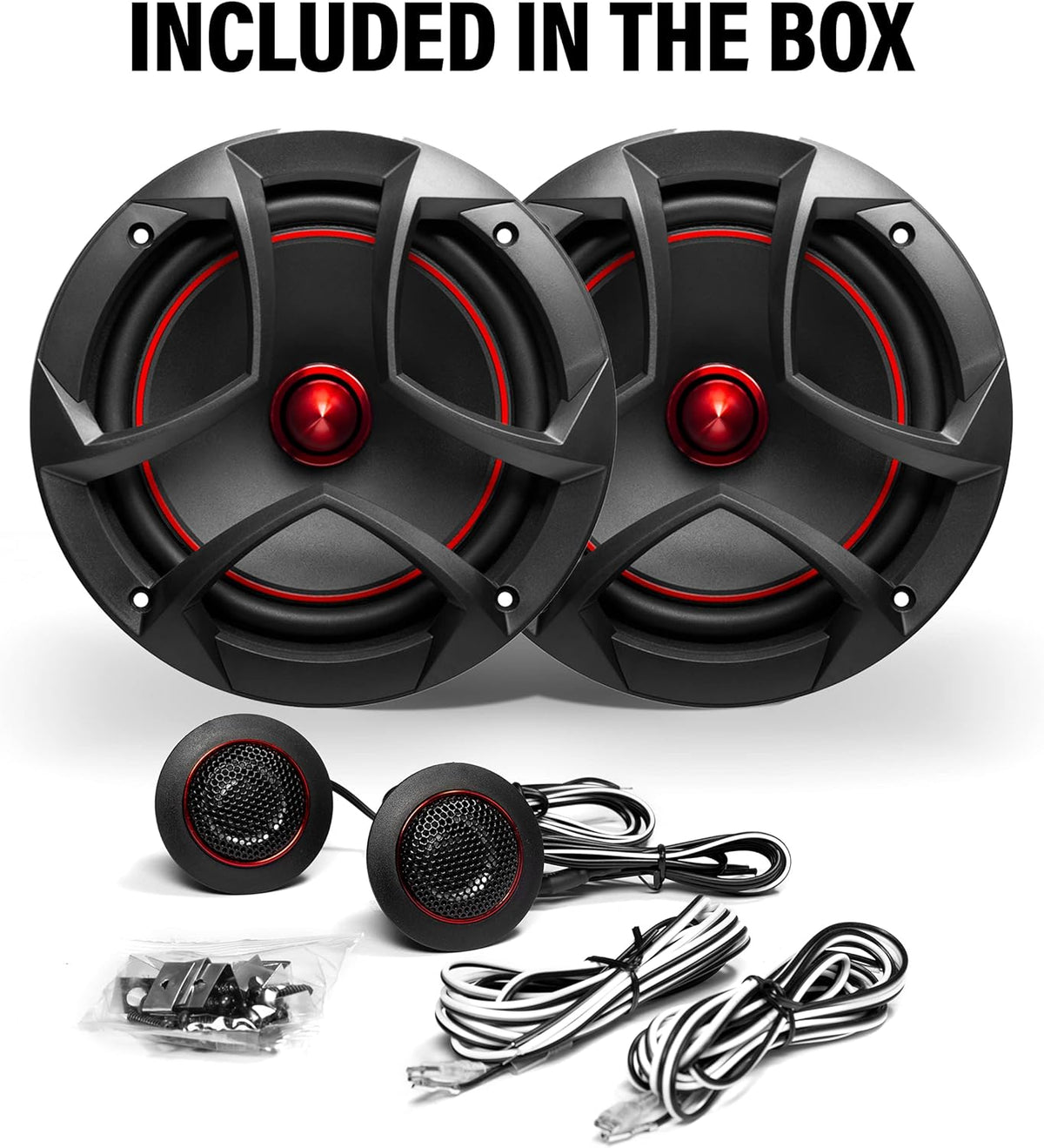 6.5 Inch 2 Way Component Car Speakers, 350 Watts Per Pair Z32189