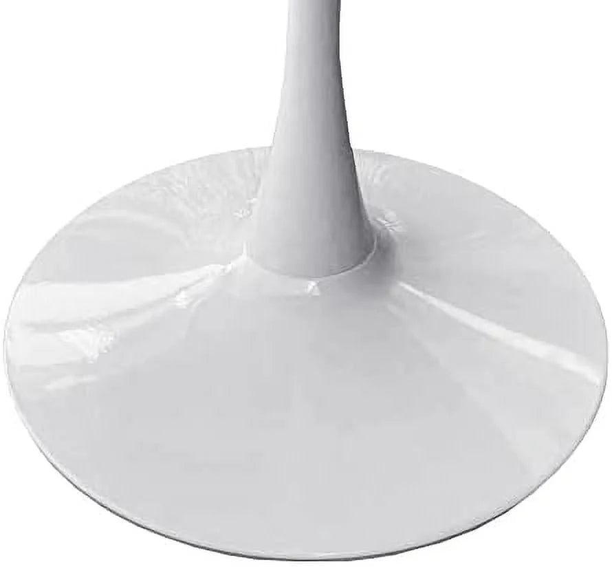 32" Round Dining Table with Printed Marble Table Top Metal Base Pedestal Table C61961
