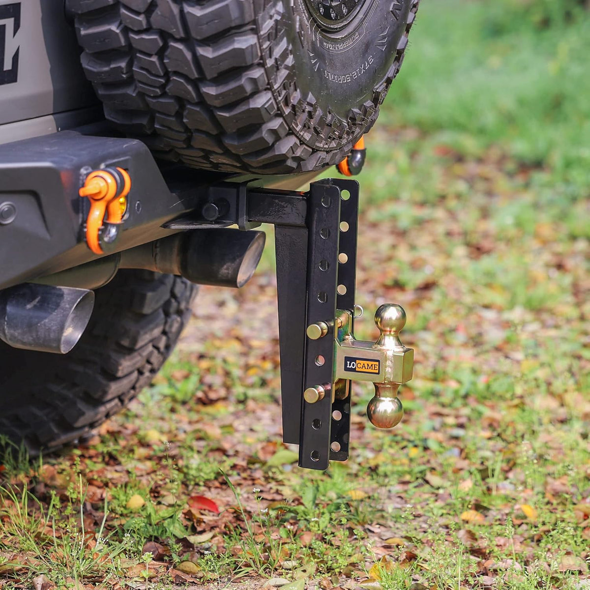 Adjustable Trailer Hitch, 2-Inch Receiver, 13-Inch Drop/Rise, 21000 LBS GTW, Double Pins, Solid Ball Mount V6195