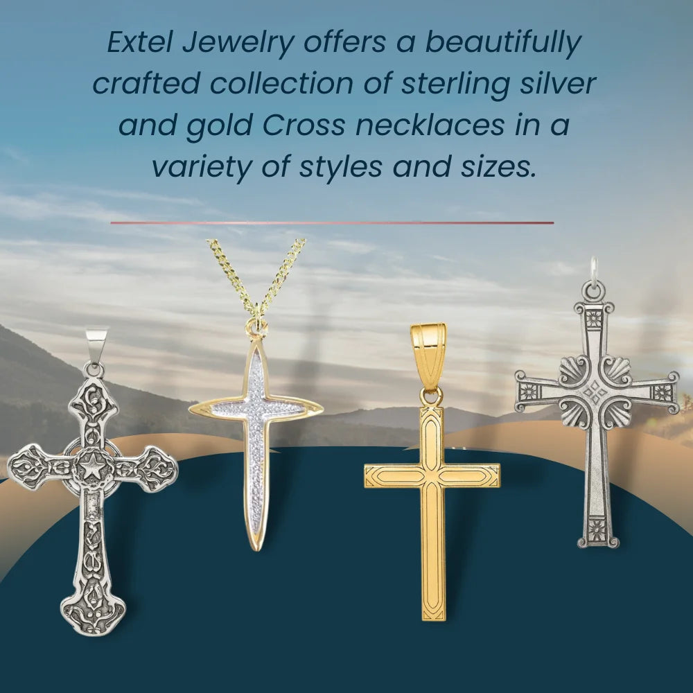 White Gold Latin Cross Pendant P298
