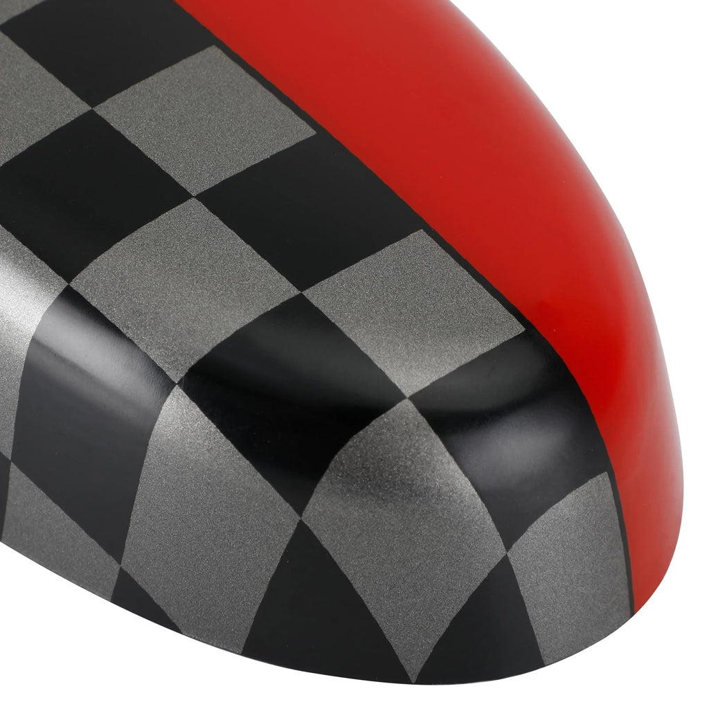 Black/Grey Checkered Rear View Mirror Cover F40867