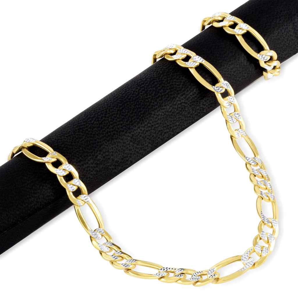 14k Yellow Gold Solid 8.5mm Figaro Chain Necklace 20" - 30" B3177
