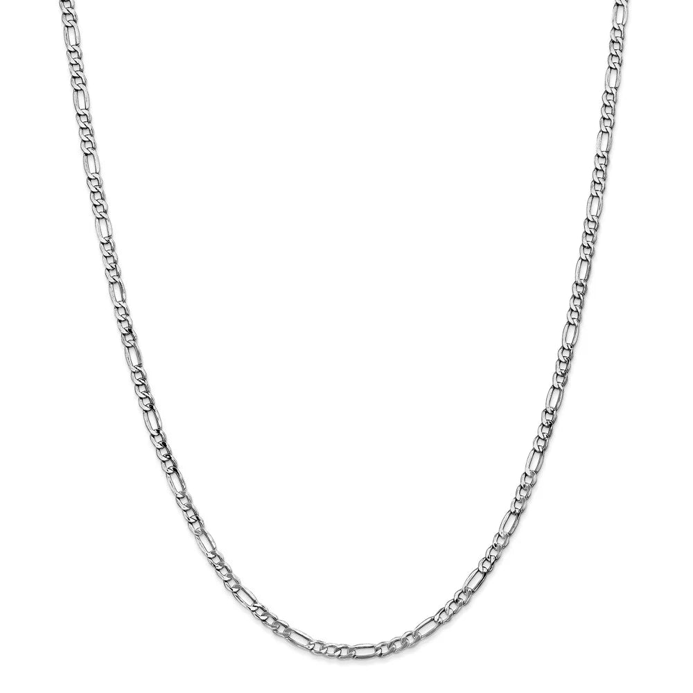 14kt White Gold Figaro Chain 24 inch Lobster Clasp J285191