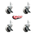 2” Swivel Thermoplastic Rubber Caster with Brake, Set of 4 P293895