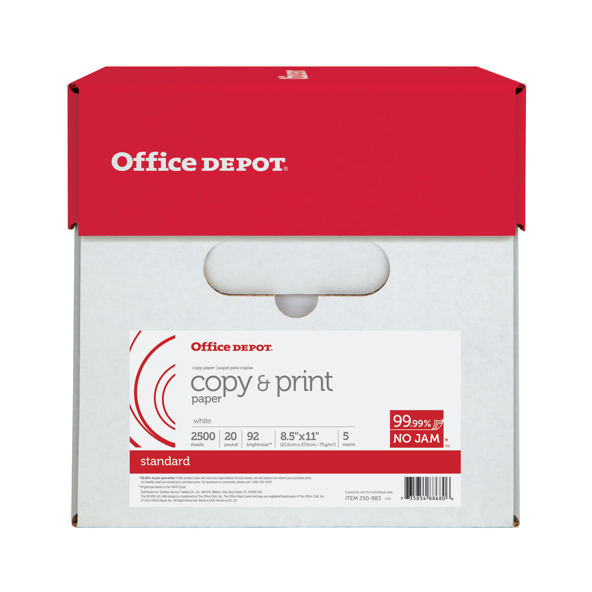 Copy Print Paper, 8 1/2in. x 11in., 20 Lb, 500 Sheets Per Ream, Case Of 5 Reams N370
