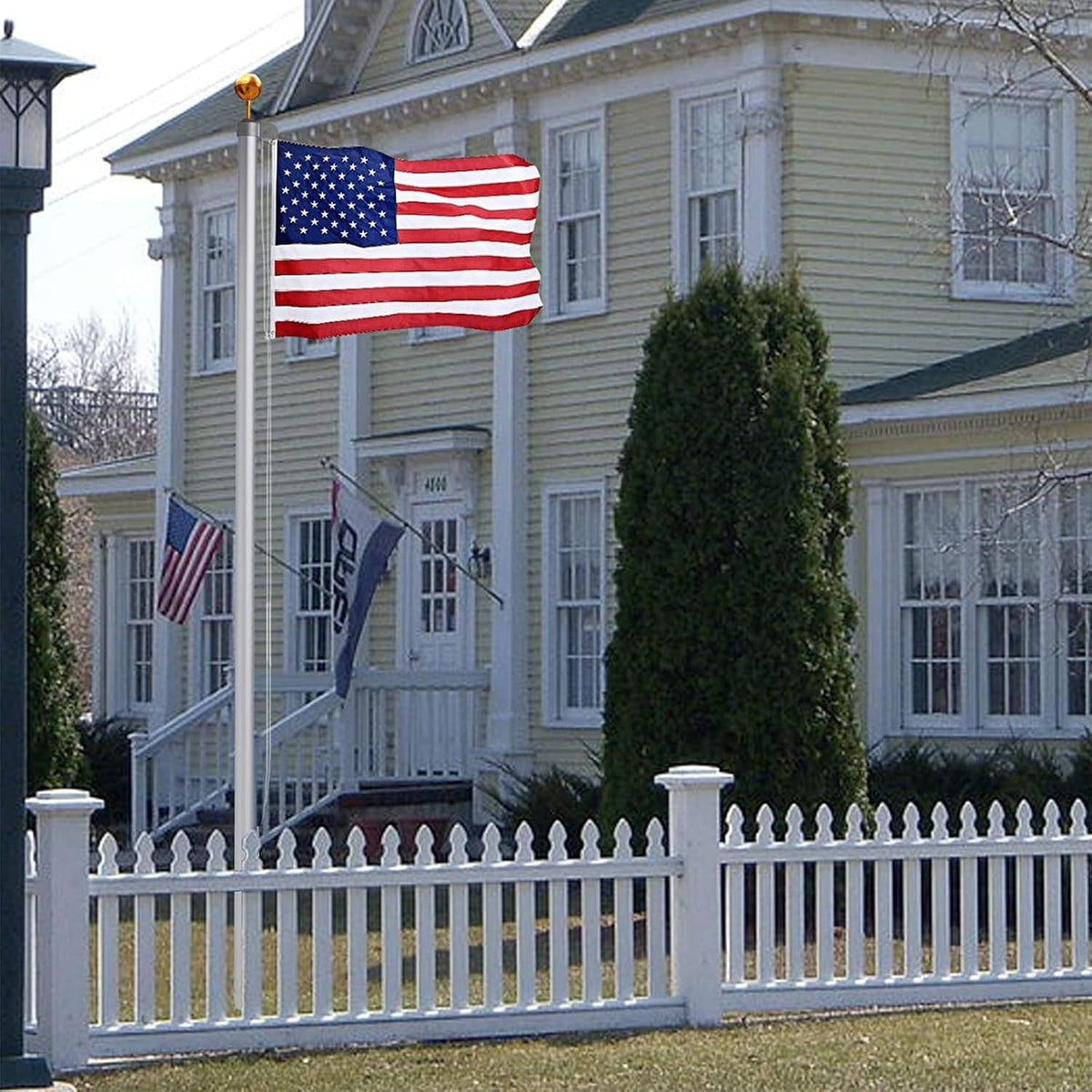 20FT Heavy Duty Aluminum Flag Pole Kit with 3x5 American Flag and Golden Ball N4995