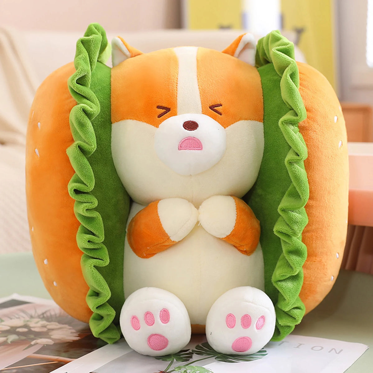 Fuzzy Hamburger Plush Toy J344797