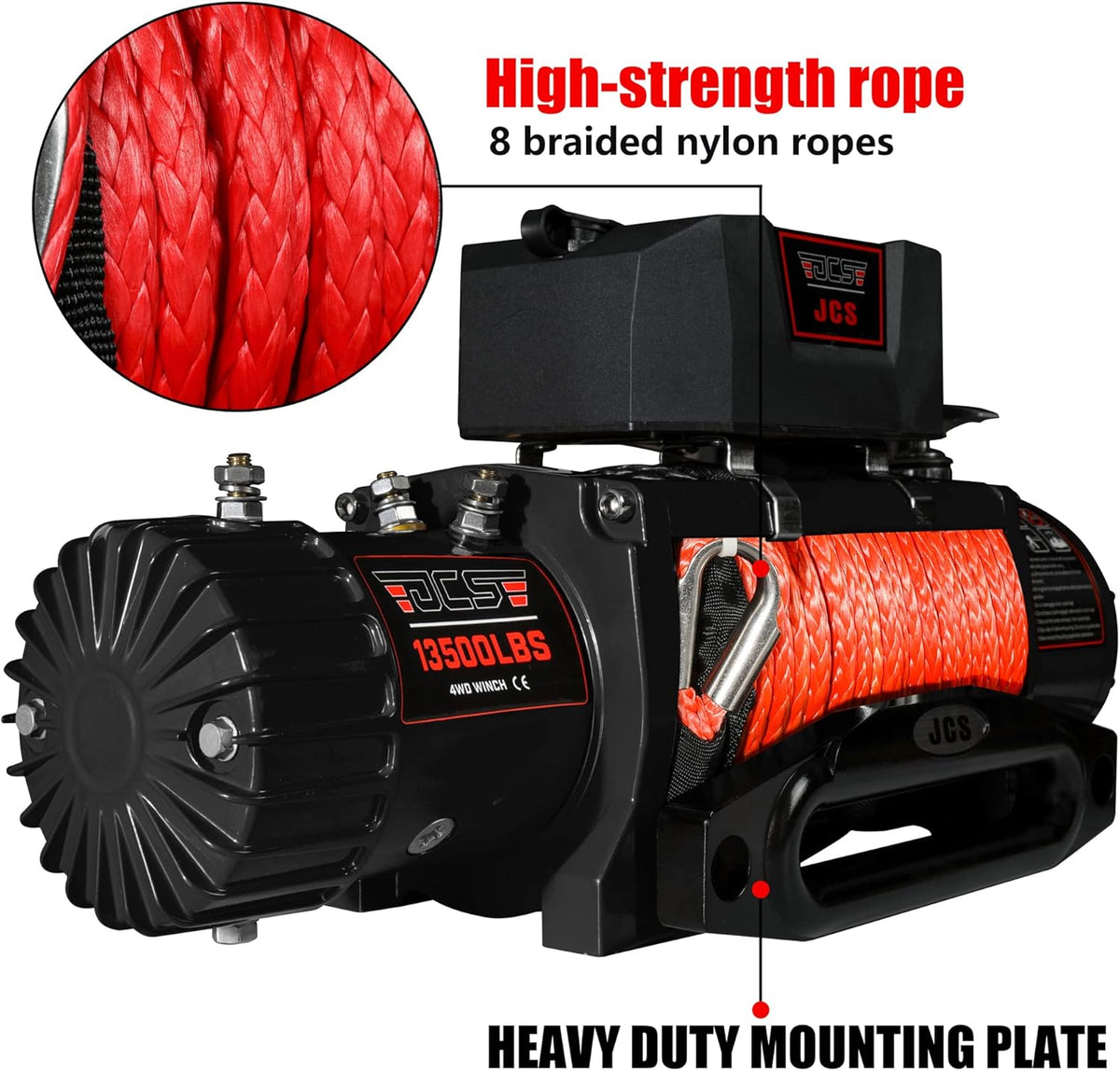13500 lb Synthetic Electric Winch with Winch Rope L5495