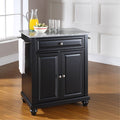 Black Granite Top Portable Kitchen Island H546