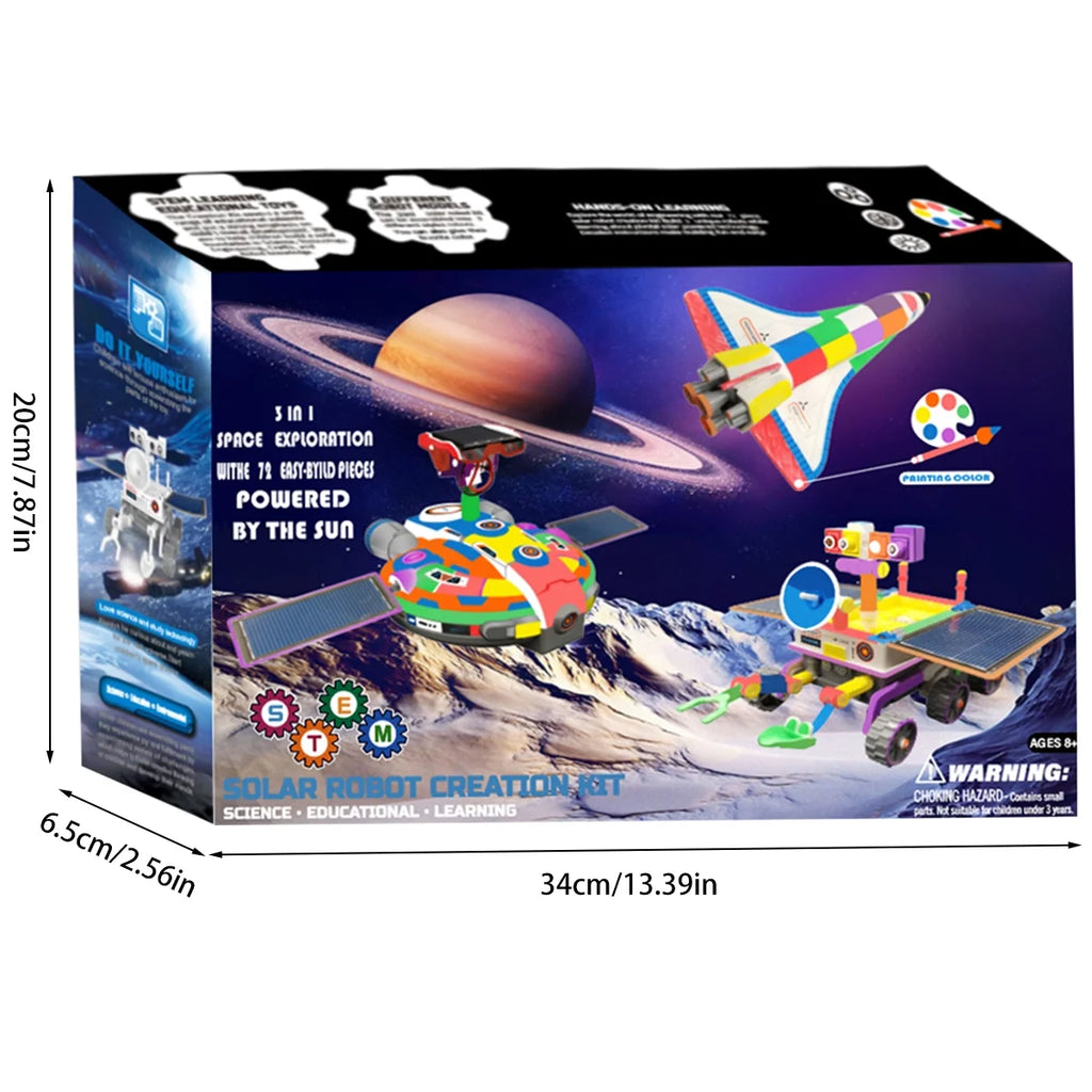 3 In 1 Solar Robot Kit with Paints and Paintbrush J2680