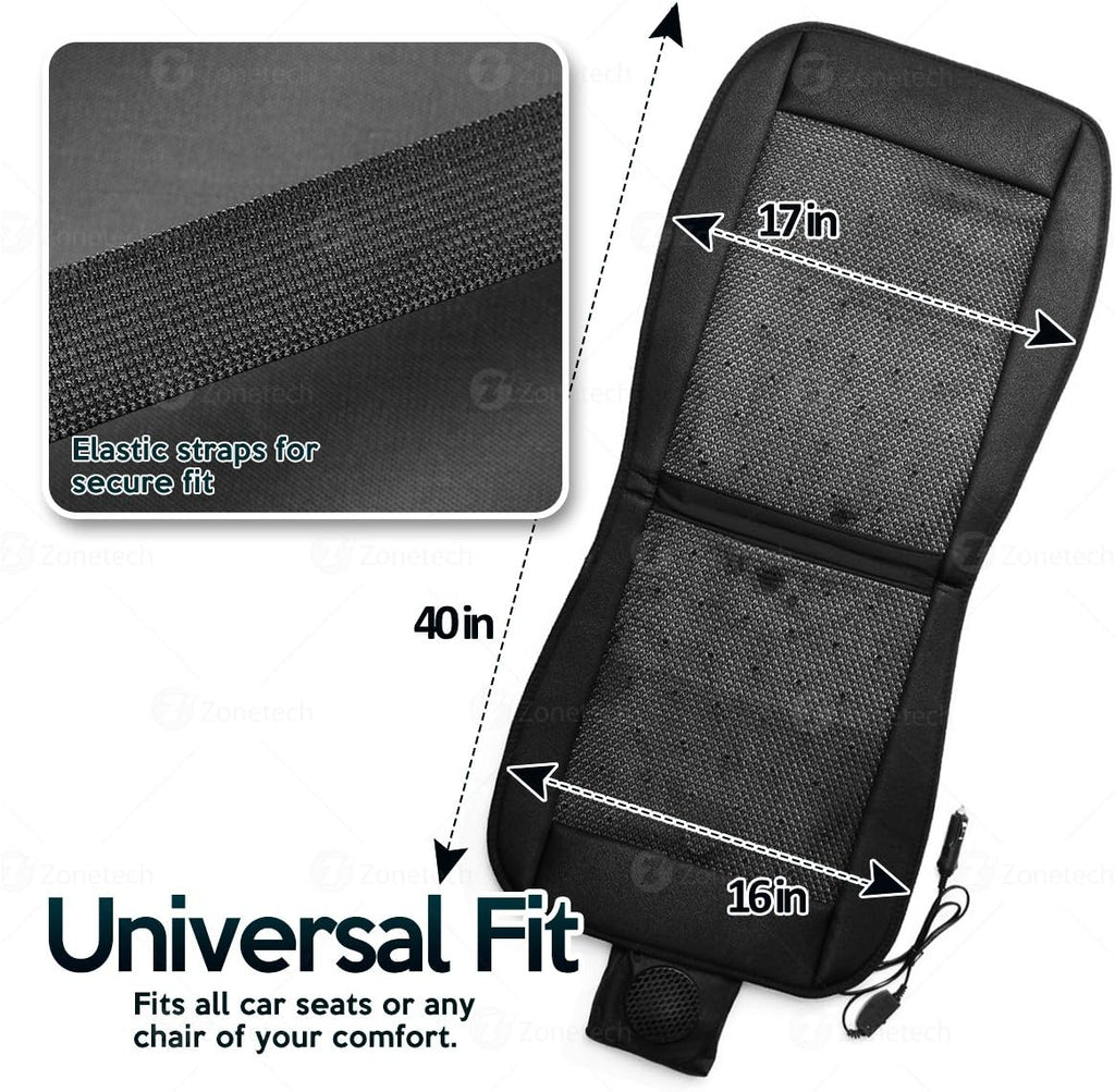 Black 12V Adjustable Cooling Car Seat Cushion S44782