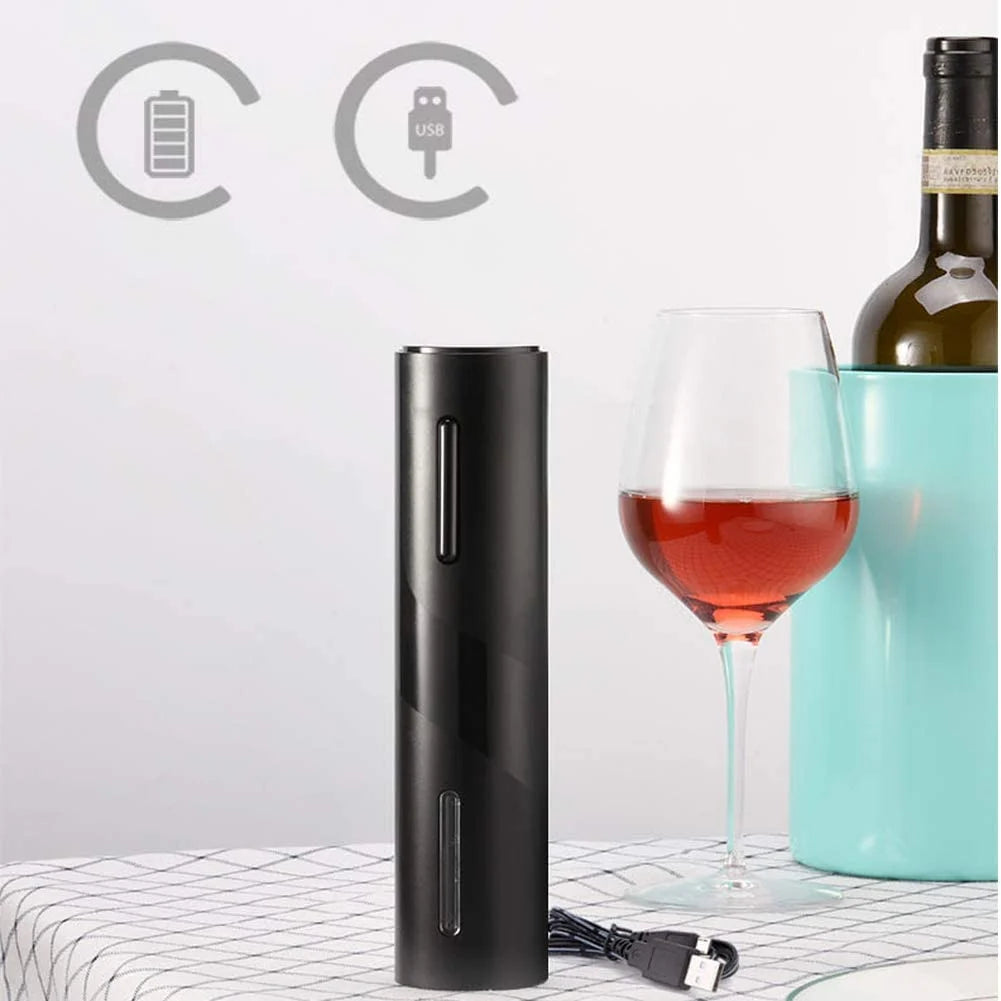 Rechargeable Electric Wine Opener Set with Foil Cutter, Vacuum Stopper and Wine Aerator Pourer U464
