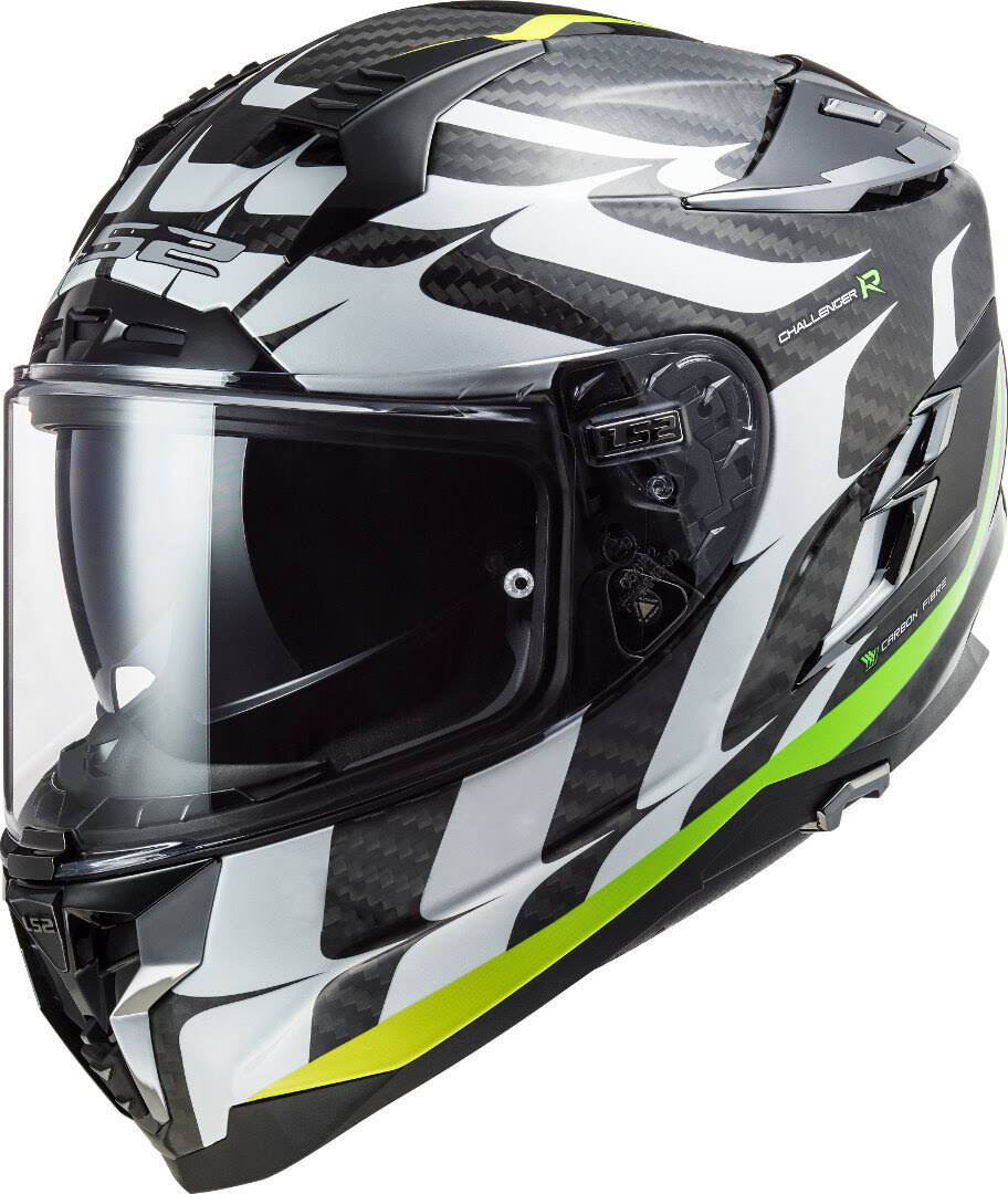 White-Yellow Carbon Helmet, Size 2XL U95841