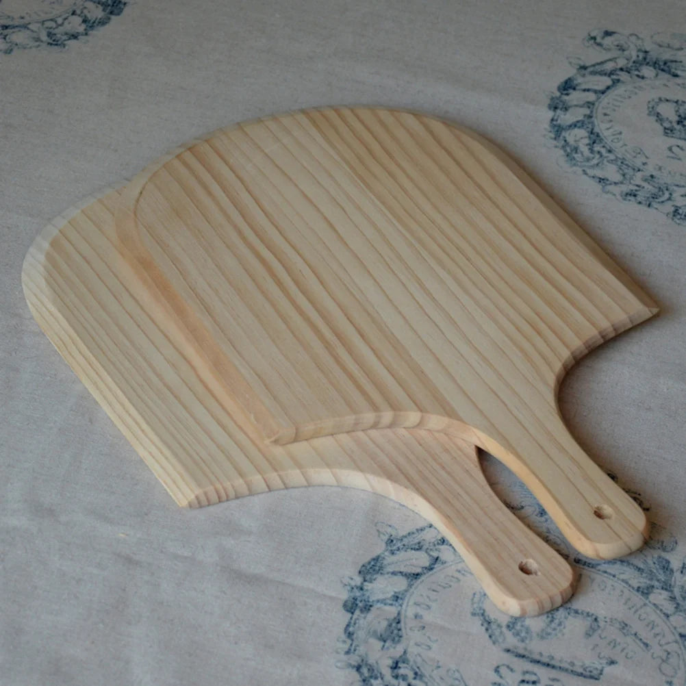 Natural Wooden Pizza Peel Charcuterie Board Q55478