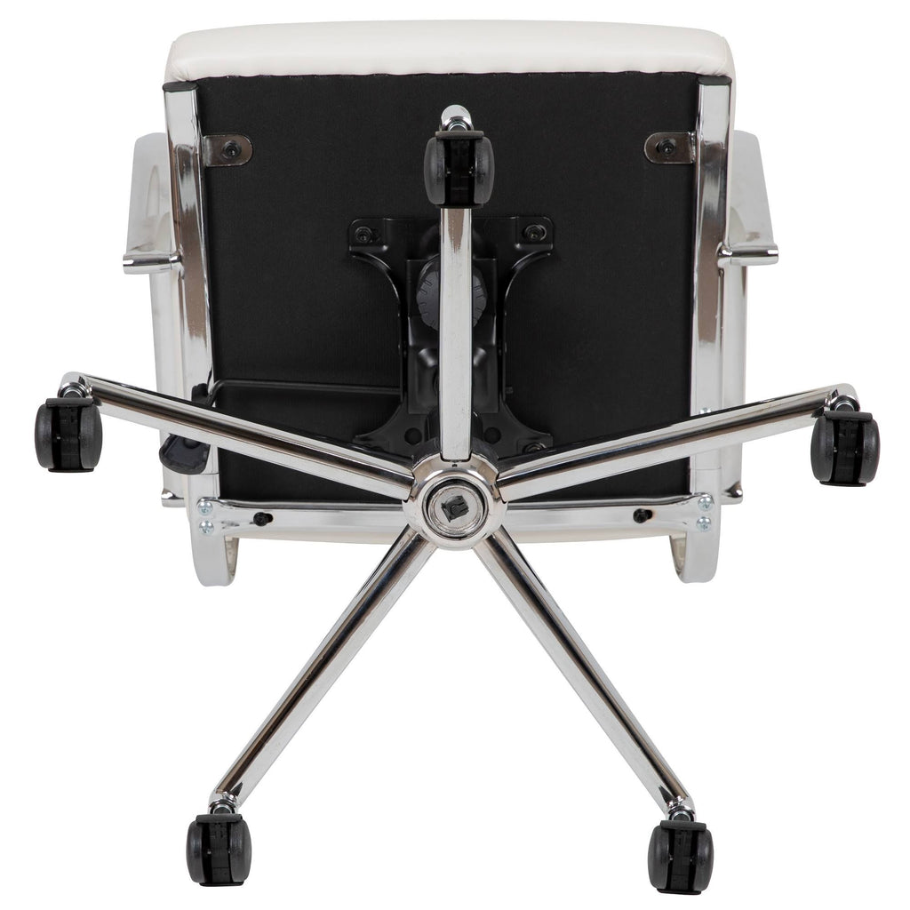 White LeatherSoft High Back Executive Swivel Office Chair P504