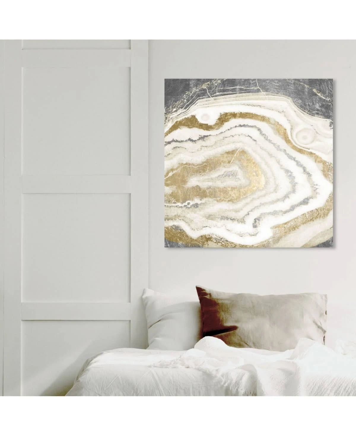 Gold Silver Agate Abstract Canvas H797667