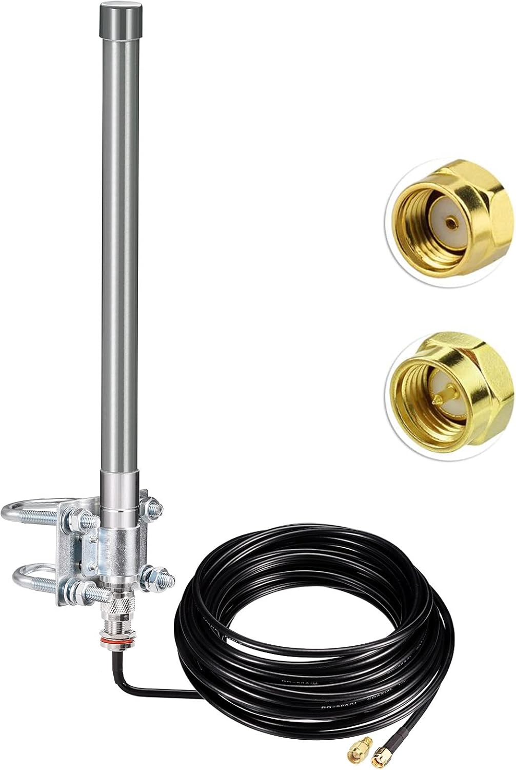 31.5inch 5.8 dBi 915MHz Lora Antenna with 10ft Low Loss Cable Pack of 2 M95549