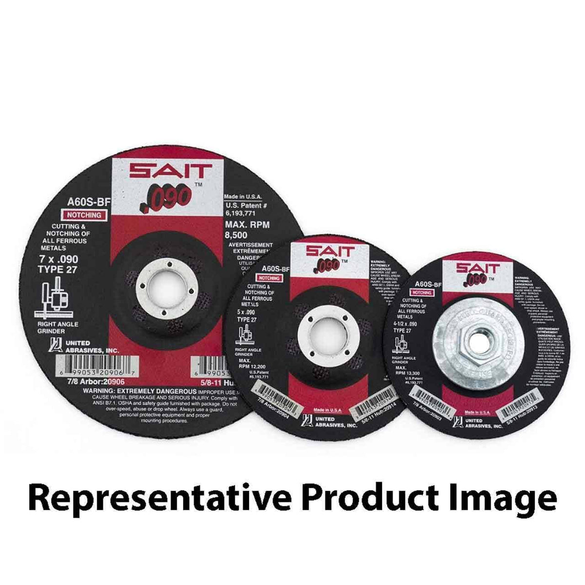 25 Pack 5x.090x7/8 Cutting Wheel U797698