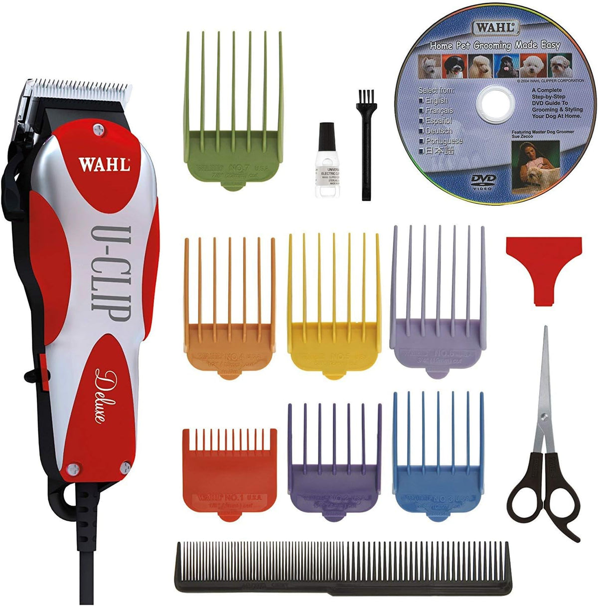 Red and Chrome Pet Clipper and Grooming Kit Z664