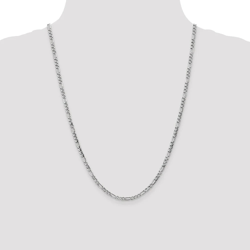 14kt White Gold Figaro Chain 24 inch Lobster Clasp J285191