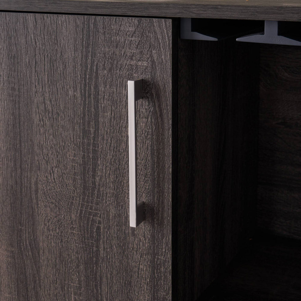 Sonoma Gray Oak and Black Finish Bar Cabinet I260