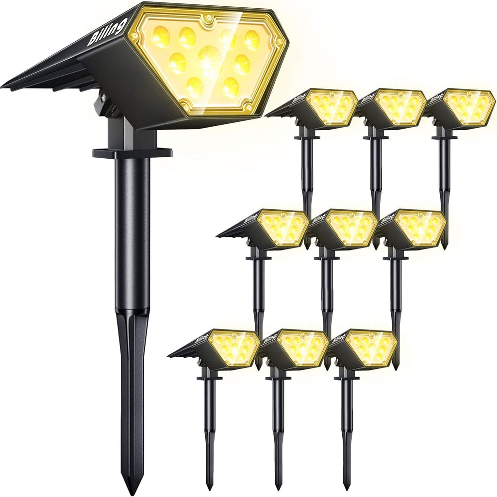 2-in-1 Solar Landscape Lights 12 LED IP67 Waterproof Warm White 4 Pack K466209