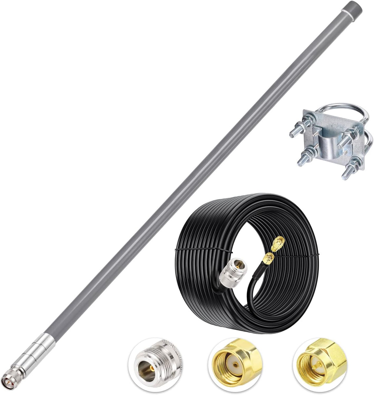 31.5inch 5.8 dBi 915MHz Lora Antenna with 10ft Low Loss Cable Pack of 2 M95549