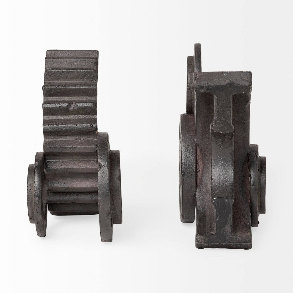 Black Matte Industrial Resin Bookend A571