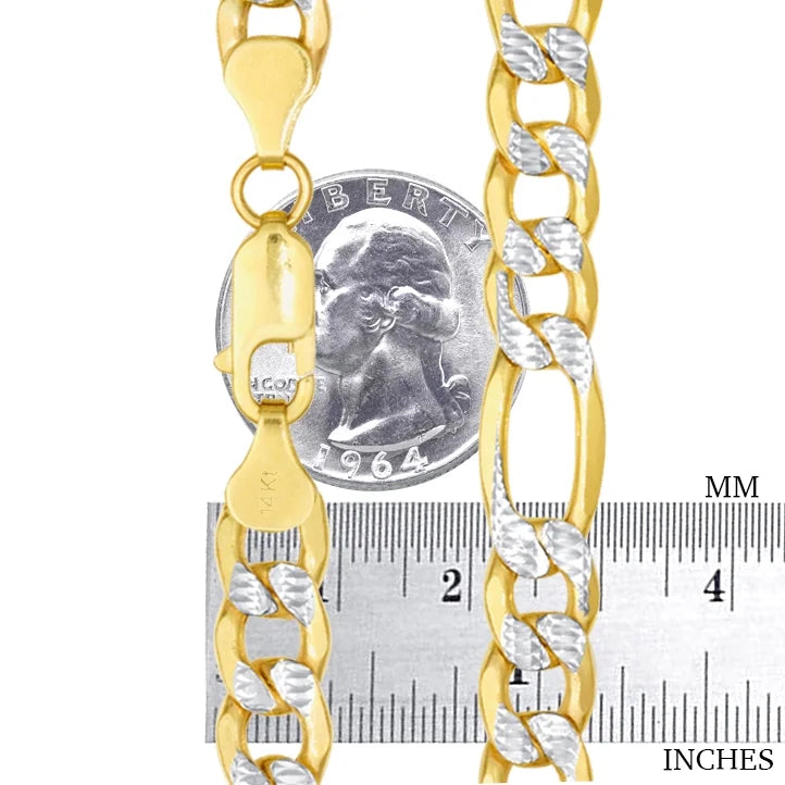 14k Yellow Gold Solid 8.5mm Figaro Chain Necklace 20" - 30" B3177