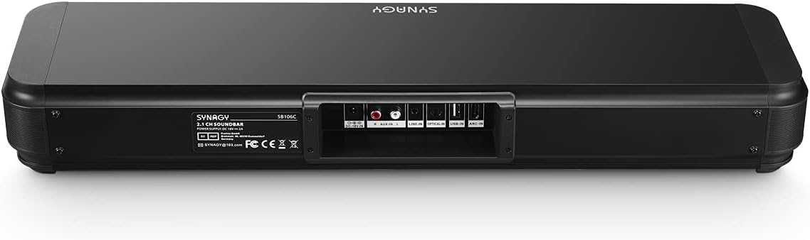 2.1ch Sound Bar with Built-in Subwoofer, Bluetooth, HDMI ARC, Optical, Aux-in, USB, 3 EQ Presets, Adjustable Bass D634050