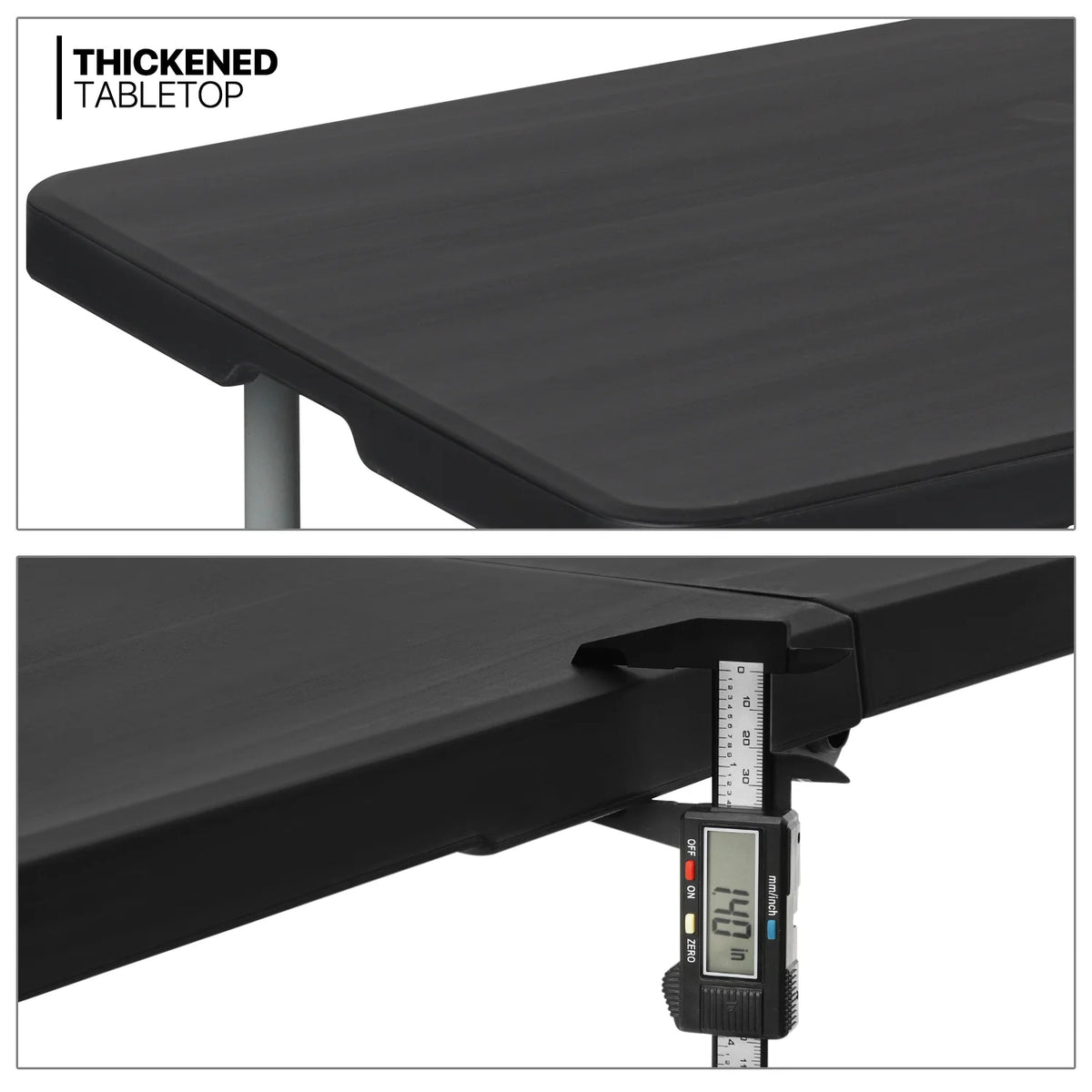 10 Pieces Plastic Folding Card Table with Carrying Handle, Black C35160