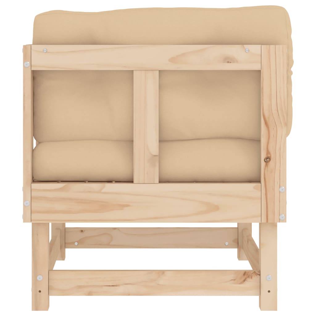 Solid Wood Pine Corner Sofa with Cushions D108