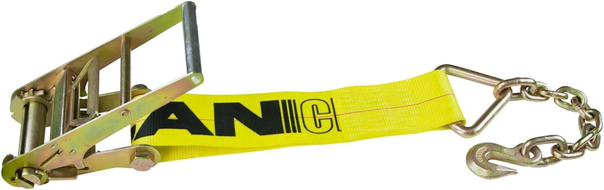 4 Inch x 27 Foot 2 Pack Ratchet Strap with Chain Anchors L5706