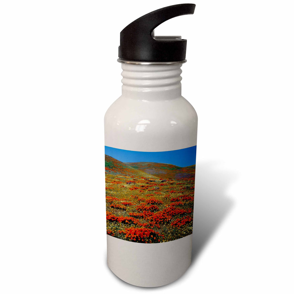 California Poppies 21 oz Sports Water Bottle X2620