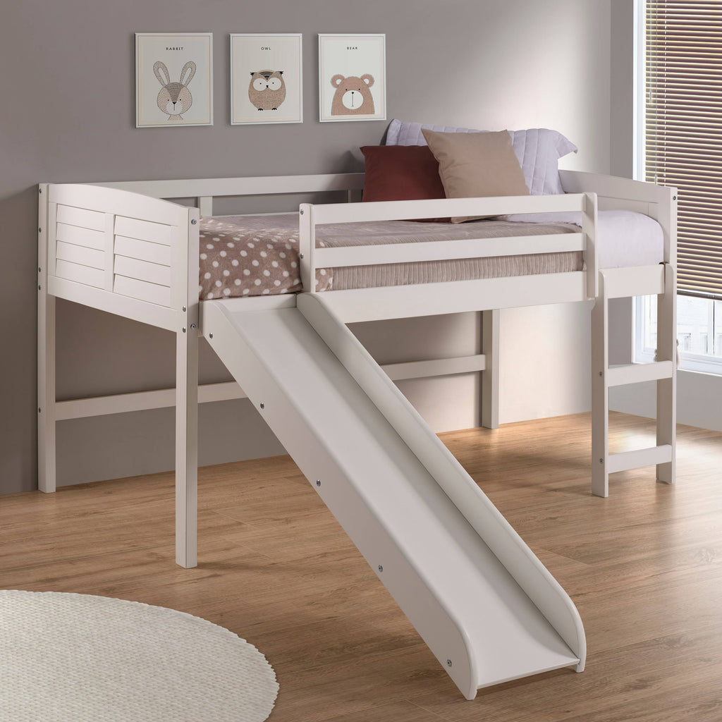 Twin Louver Low Loft White w/Red Tent Slide M2963